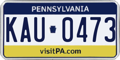 PA license plate KAU0473
