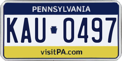 PA license plate KAU0497