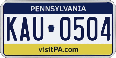 PA license plate KAU0504