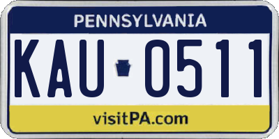 PA license plate KAU0511