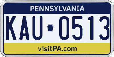 PA license plate KAU0513