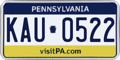 PA license plate KAU0522