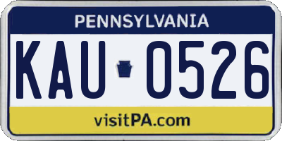 PA license plate KAU0526