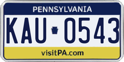 PA license plate KAU0543