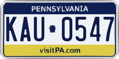 PA license plate KAU0547