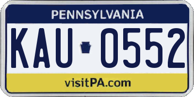 PA license plate KAU0552