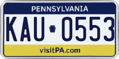 PA license plate KAU0553