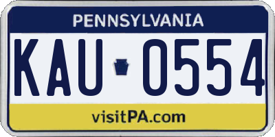 PA license plate KAU0554