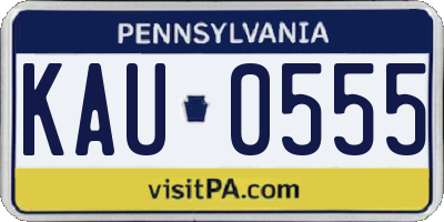 PA license plate KAU0555