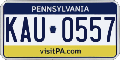 PA license plate KAU0557