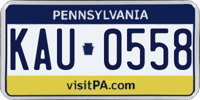 PA license plate KAU0558