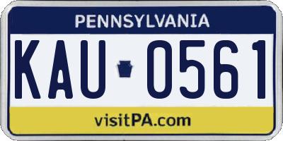 PA license plate KAU0561