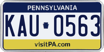 PA license plate KAU0563