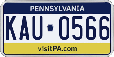 PA license plate KAU0566