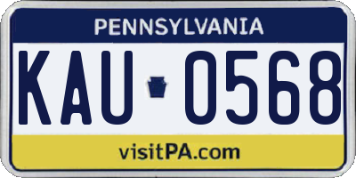 PA license plate KAU0568