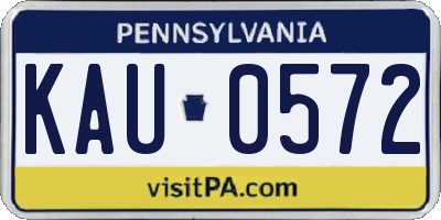 PA license plate KAU0572