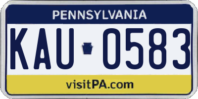 PA license plate KAU0583