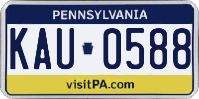 PA license plate KAU0588