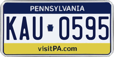 PA license plate KAU0595