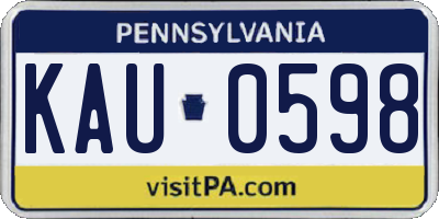PA license plate KAU0598