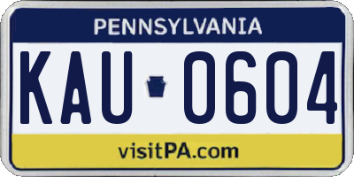 PA license plate KAU0604