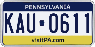 PA license plate KAU0611