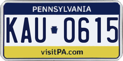 PA license plate KAU0615