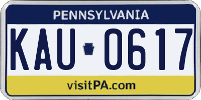 PA license plate KAU0617