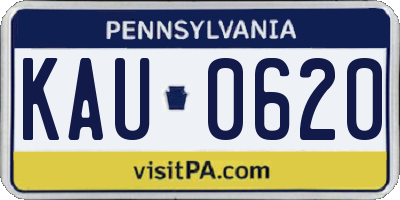 PA license plate KAU0620