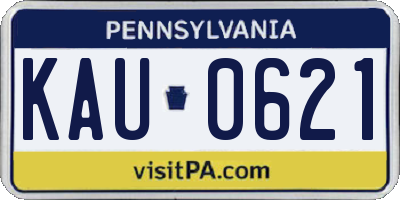 PA license plate KAU0621