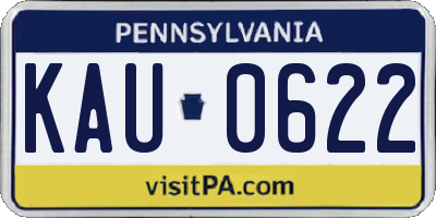 PA license plate KAU0622