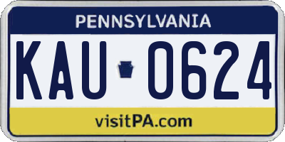 PA license plate KAU0624