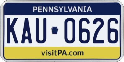PA license plate KAU0626