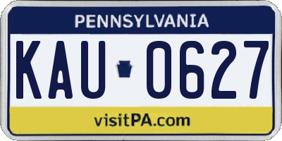 PA license plate KAU0627
