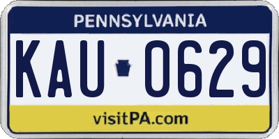PA license plate KAU0629