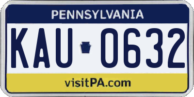 PA license plate KAU0632