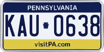 PA license plate KAU0638
