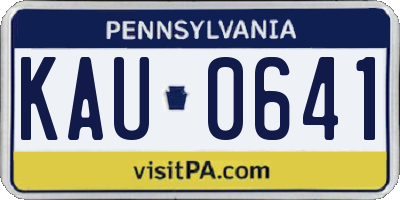 PA license plate KAU0641