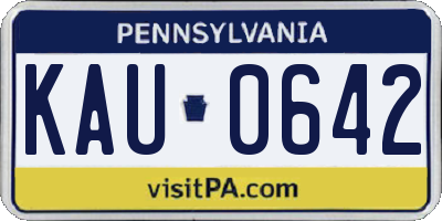 PA license plate KAU0642