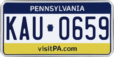PA license plate KAU0659