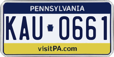 PA license plate KAU0661