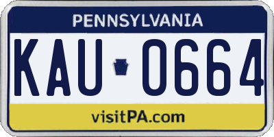 PA license plate KAU0664