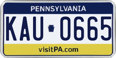 PA license plate KAU0665
