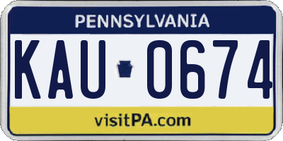 PA license plate KAU0674
