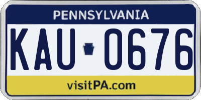 PA license plate KAU0676