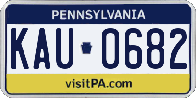 PA license plate KAU0682