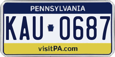 PA license plate KAU0687