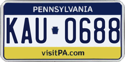 PA license plate KAU0688