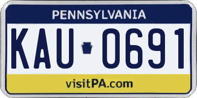 PA license plate KAU0691