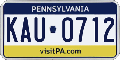 PA license plate KAU0712